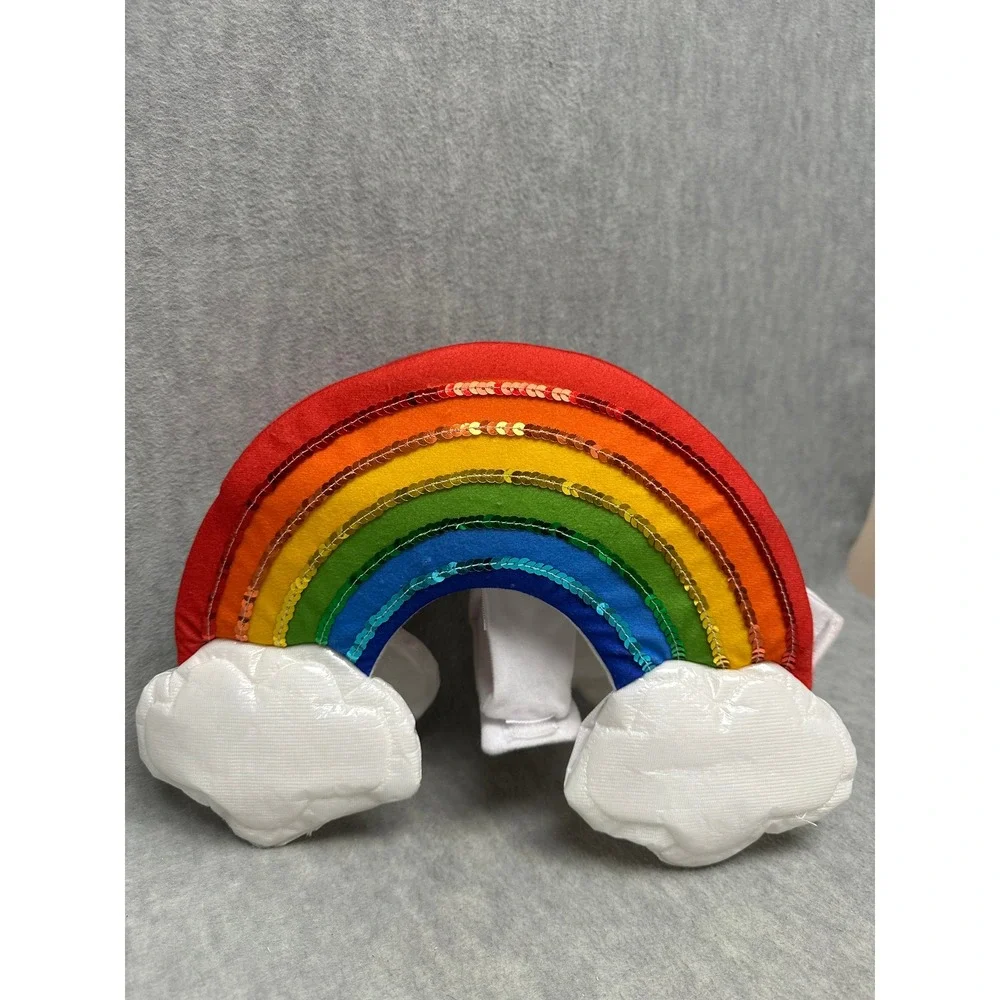Dog Cat Rainbow Small Pet Costume Multicolor Sequin Cloud Halloween Accessory